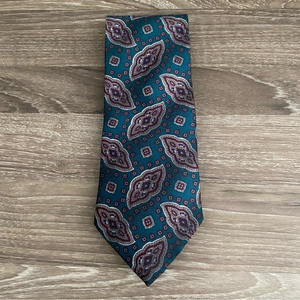 Alexander LLoyd Boston Mens Polyester Necktie 64” Dark Green Patterned Tie‎